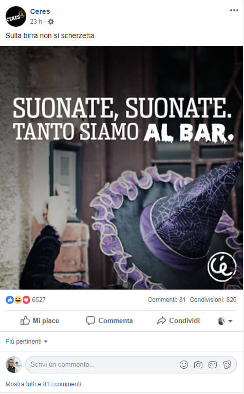 Halloween birra Ceres