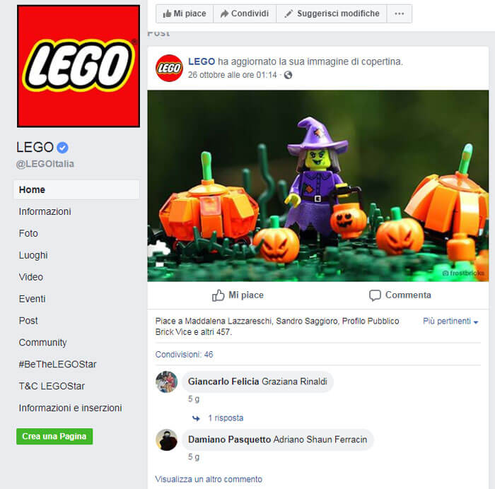 Lego Halloween Social Network Facebook