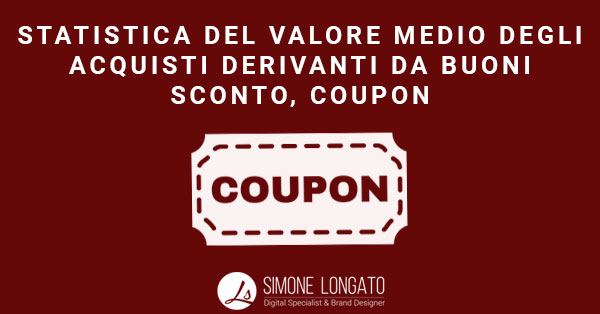 Statistica del valore medio degli acquisti derivanti da buoni sconto, coupon