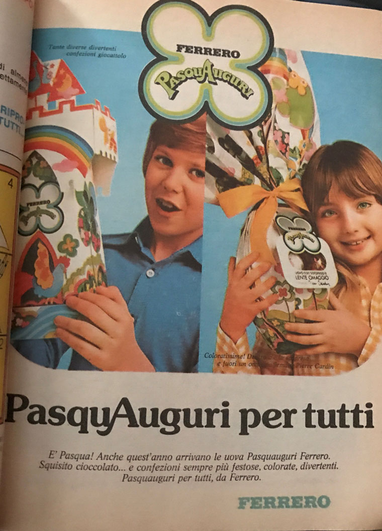 advertising Ferrero pasqua 1690 1970