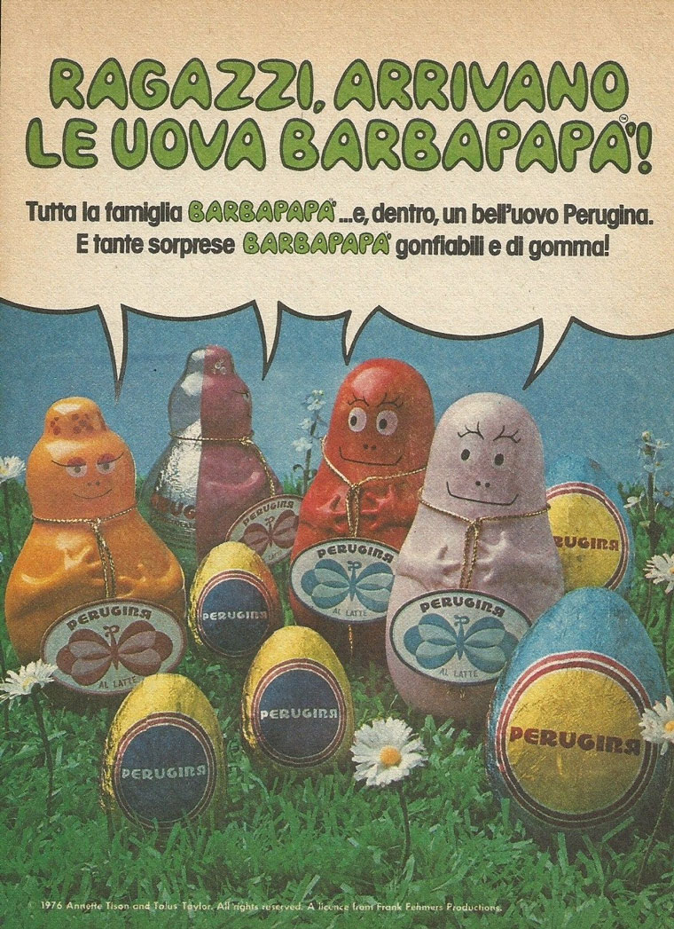 pubblicità vintage Barbapapà Perugina 1977