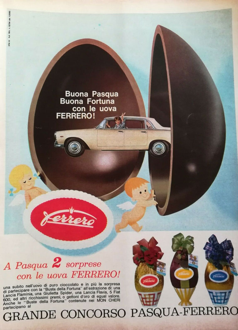 pubblicità vintage Ferrero uovo Pasqua